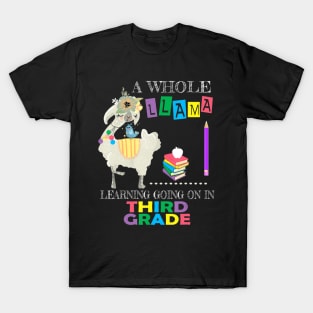 A Whole Llama Learning Going On Third Grade Back To School T-Shirt